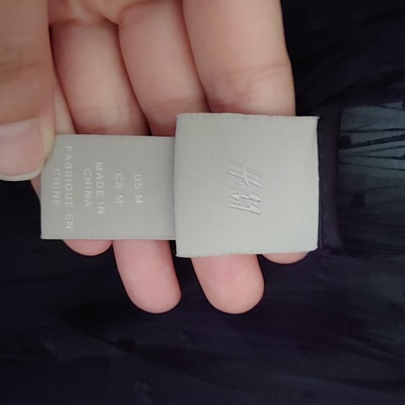 H&M size M sheer black mini dress with lining - Picture 6 of 8